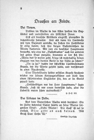 Draußen am Feinde.