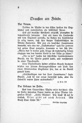 Draußen am Feinde.
