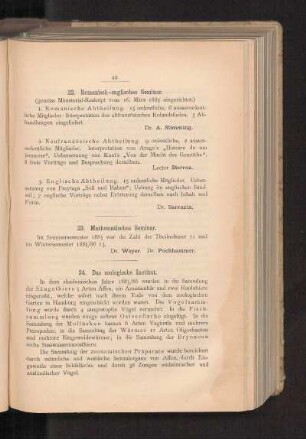 22. Romanisch-englisches Seminar.