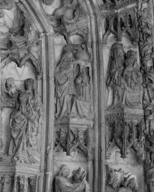 Portal mit Vorhalle — Rechte Archivolten — Mittlere Archivolte — Verkündigung an Maria