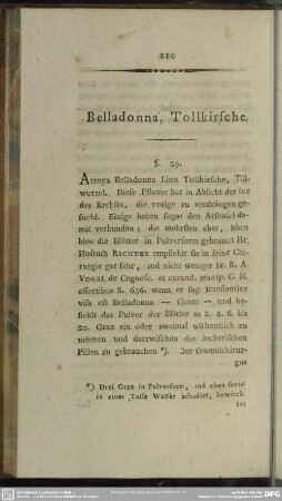 Belladonna, Tollkirsche