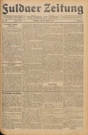 Ausgabe vom Freitag, den 24. April 1914.