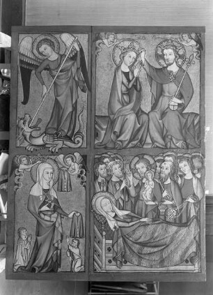 Altenberger Altar — Rechter Altarflügel - Marienleben mit Heiligenszenen