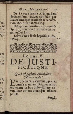 Locus V. De Iustificatione