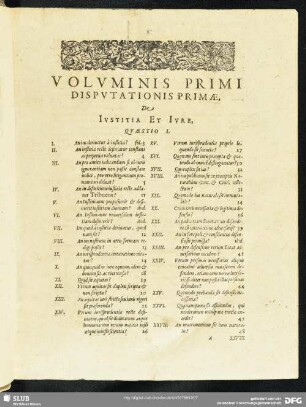 Disputationis Primae, De Iustita Et Iure
