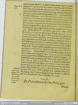 Cap. II. De Providentiae divinae Principiis