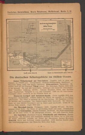 Die deutschen Schutzgebiete im Stillen Ocean.