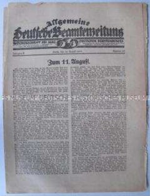 Mitteilungsblatt des Deutschen Beamtenbundes zum Verfassungstag (11. August)