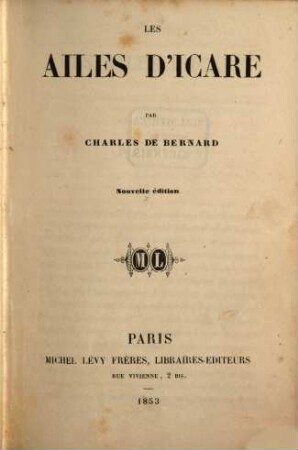 Oeuvres complètes de Charles de Bernard, [5]. Les ailes d'Icare
