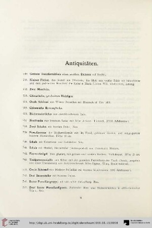 Antiquitäten (Nr. 730-1039)