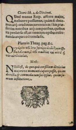 Cicero lib. 2. de Divinat.
