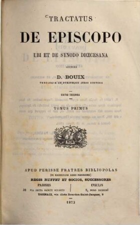 Tractatus de episcopo ubi et de synodo dioecesana, 1