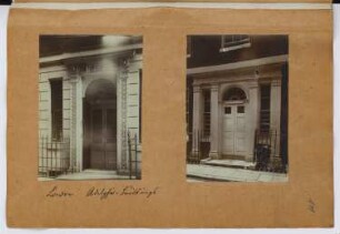 Adelphi Buildings, London: Ansichten Portale (aus: Skizzen- und Fotoalbum 26)
