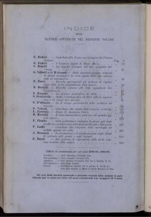 Indice Delle Materie Contenute Nel Presente Volume