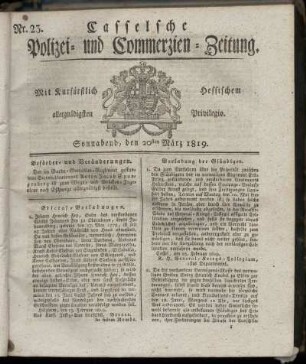 Nr. 23, Sonnabend, den 20sten Maerz 1819