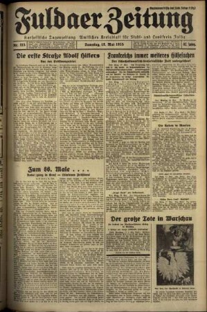 Ausgabe vom Samstag, den 18. Mai 1935.