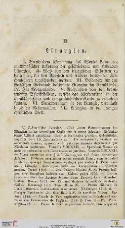 13. Liturgien