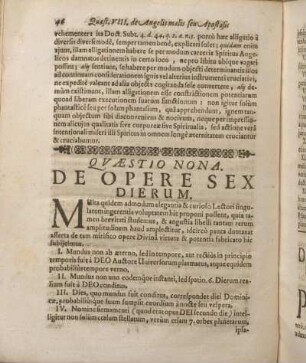 Qvaestio Nona. De Opere Sex Dierum.