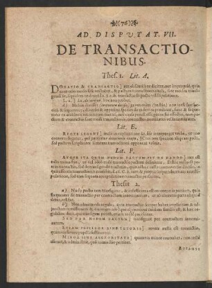 Ad Disputat. VII. De Transactionibus