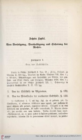 Sechstes Kapitel. Von Verfolgung, Vertheidigung und Sicherung der Rechte