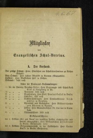 Mitglieder des Evangelischen Schul-Vereins