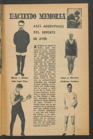 Haciendo memoria: Ases argentinos del deporte de ayer