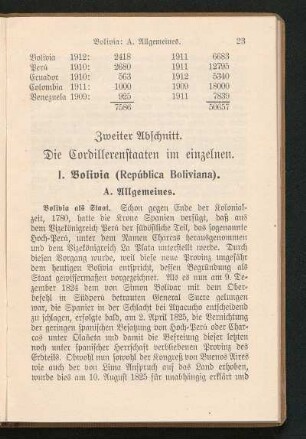 Zweiter Abschnitt. Die Cordillerenstaaten im einzelnen.