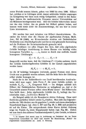 Hilbert, Theorie der algebraischen Formen.