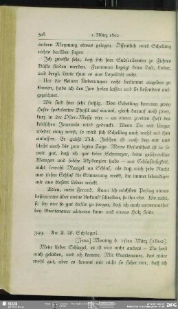 Caroline von Schelling an August Wilhelm von Schlegel, Jena, 01.03.1802