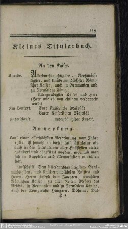 Kleines Titularbuch