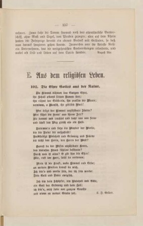 E. Aus dem religiösen Leben