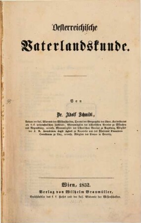 Oesterreichische Vaterlandskunde