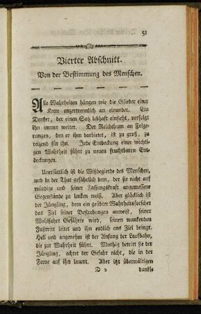 Vierter Abschnitt. Von der Bestimmung des Menschen.