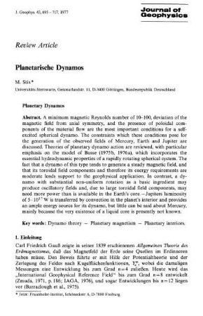 Planetarische Dynamos