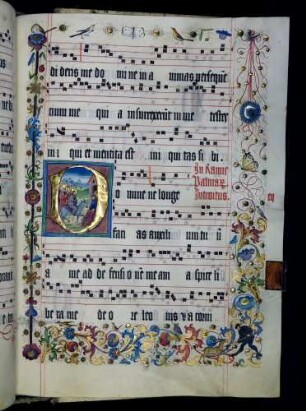 Historisierte Initiale (In Ramis Palmarum / Palmsonntag): D(omine): Einzug Jesu in Jerusalem