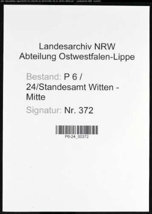 Sterberegister Standesamt Witten-Mitte