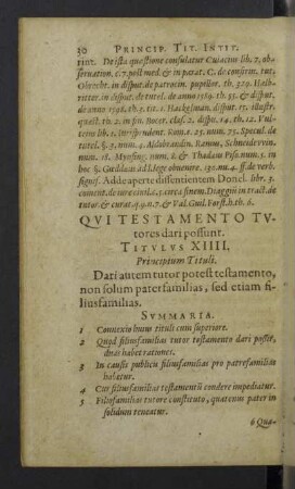 Qui testamento tutores dari possunt. Titulus XIIII.