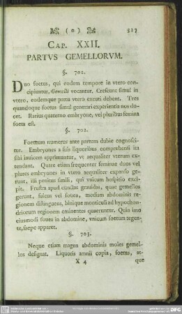 Cap. XXII. Partus Gemellorum