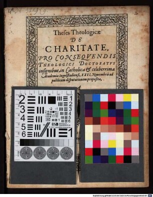 Theses Theologicae De Charitate, Pro Conseqvendis Theologici Doctoratvs insignibus : in Catholica et celeberrima Academia Ingolstadiensi, XXII. Novembris ad publicam disputationem propositae