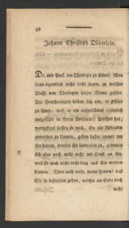 Johann Christoph Döderlein.