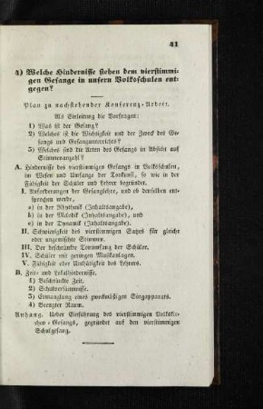 Welche Hindernisse stehen dem vierstimmigen Gesange in unsern Volksschulen entgegen?