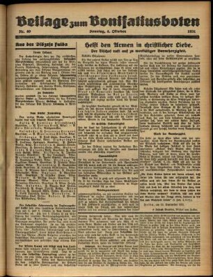 Zweite Ausgabe vom Sonntag, den 04. Oktober 1931.