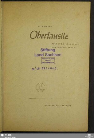 Oberlausitz : Heimatbuch