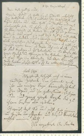 Brief von Charlotte Semler an Antonie von Chamisso