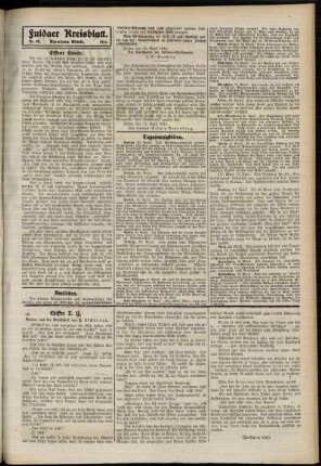Zweite Ausgabe vom Dienstag, den 22. April 1913.