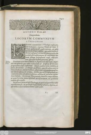 Antonii Walaei Compendium Locorum S. Theologiae.