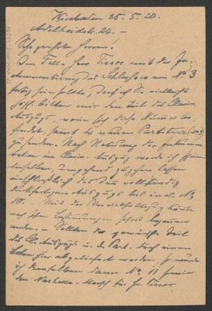 Brief an B. Schott's Söhne : 25.05.1920