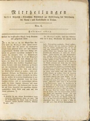 Mittheilungen. Nro. 6. Februar 1823