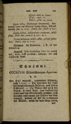 CCCXCVIII. Blätterschwamm. Agaricus.