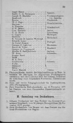 M. Sammlung von Denkmünzen.